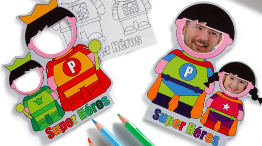 activité dit enfant pour fêter la fin d'année de la famille super héros